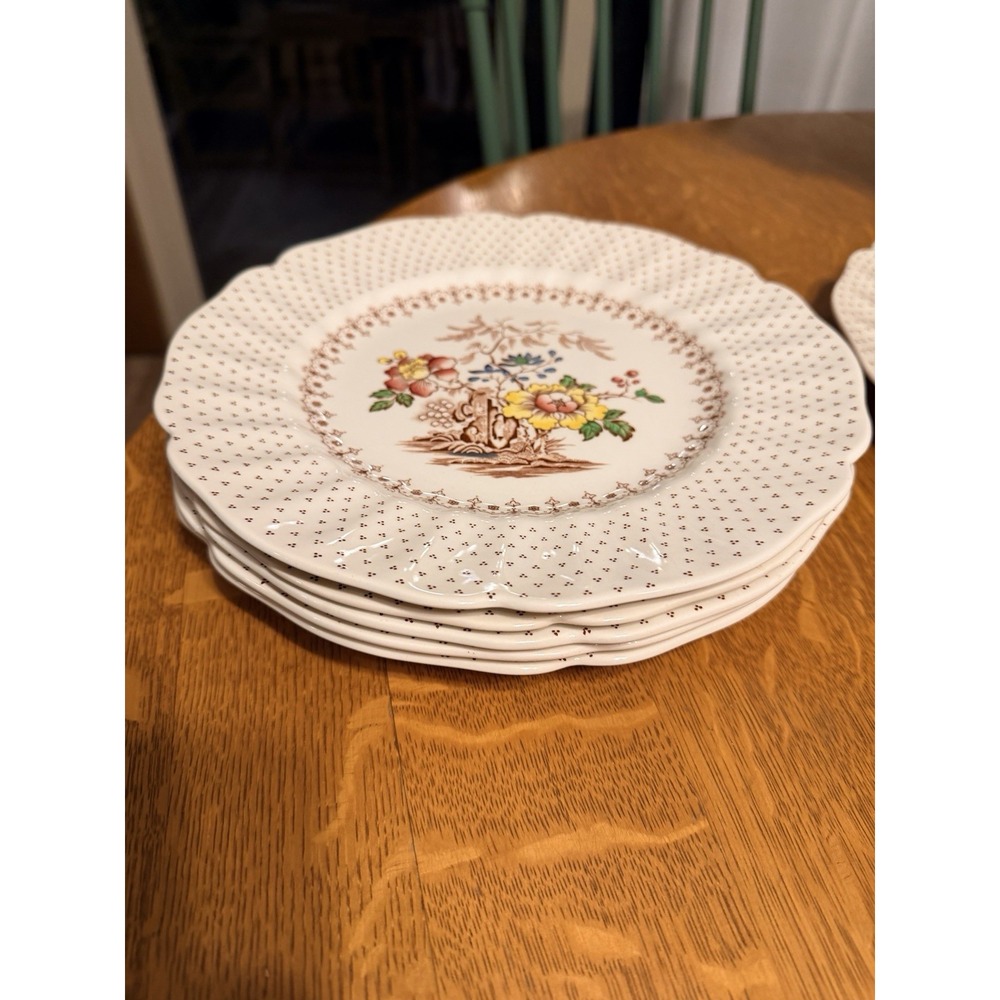 Vintage Set Of 5 Royal Doulton Grantham 10.25" Dinner Plates Excellent